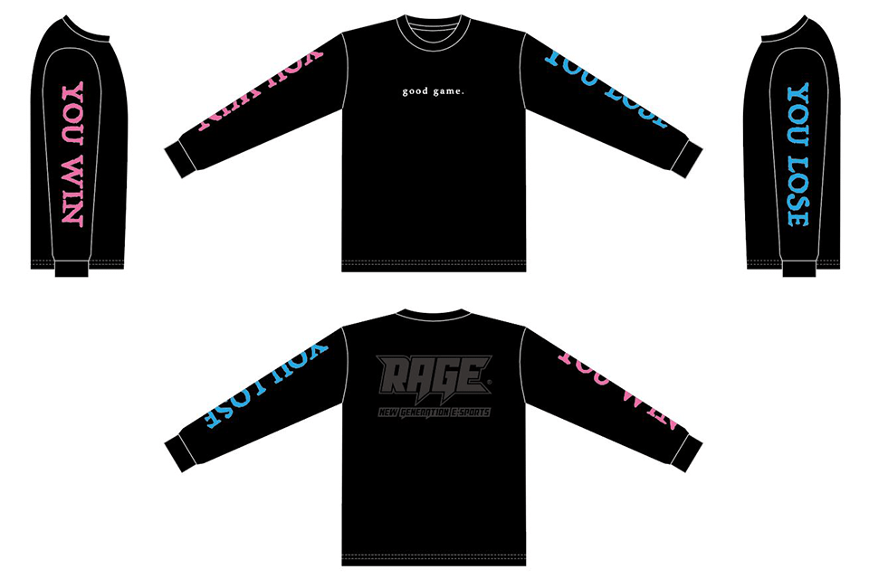 RAGE ロングスリーブTシャツ(S/M/L/XL) ¥3,500