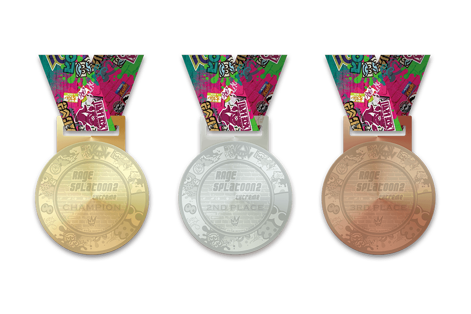 優勝・準優勝・3位タイ RAGE Splatoon2 Extremeオリジナルデザインメダル