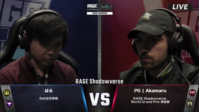 「RAGE Shadowverse World Grand Prix 2017」準優勝者・PG | Akamaru選手はフィーチャーマッチ第3回戦に登場。