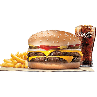 ダブルチーズバーガーセット(フレンチフライ・ドリンクつき)