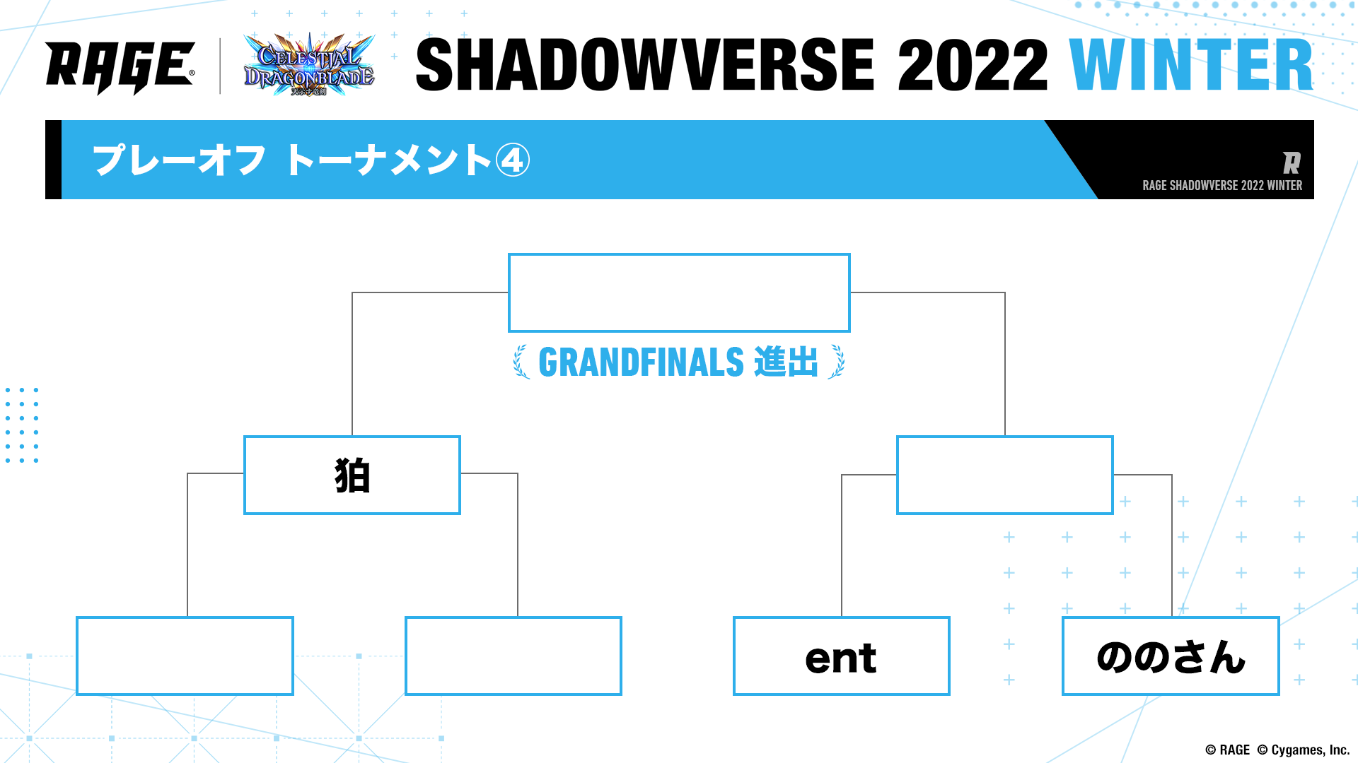 対戦表・結果速報 | 予選大会 | RAGE Shadowverse 2022 Winter